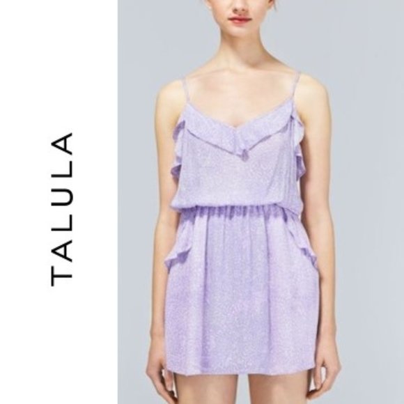 TALULA  Aritzia LILAC/LAVENDER Ulla Sweetheart Ruffle MINI DRESS! Size X-SMALL! - Picture 1 of 7